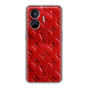 Текстурный Чехол Louis Vuitton для Реалми ДжиТи Нео 5 (Красный ЛВ)