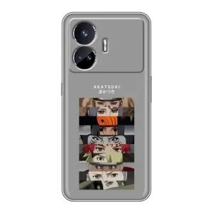 Силиконовые чехлы с глазами Anime для Реалми ДжиТи Нео 5 (Разноцветные глаза)