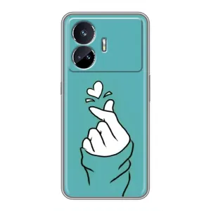 Чехлы (Знак сердечка) на Realme GT Neo 5 (Сердечко на бирюзовом)