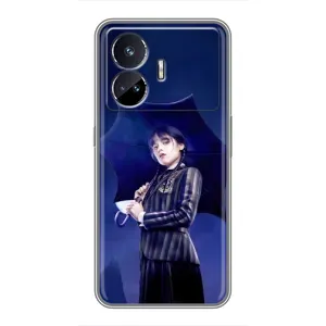 Чехлы с принтом Уэнсдей на Realme GT Neo 5 (Уэнсдей с зонтом)