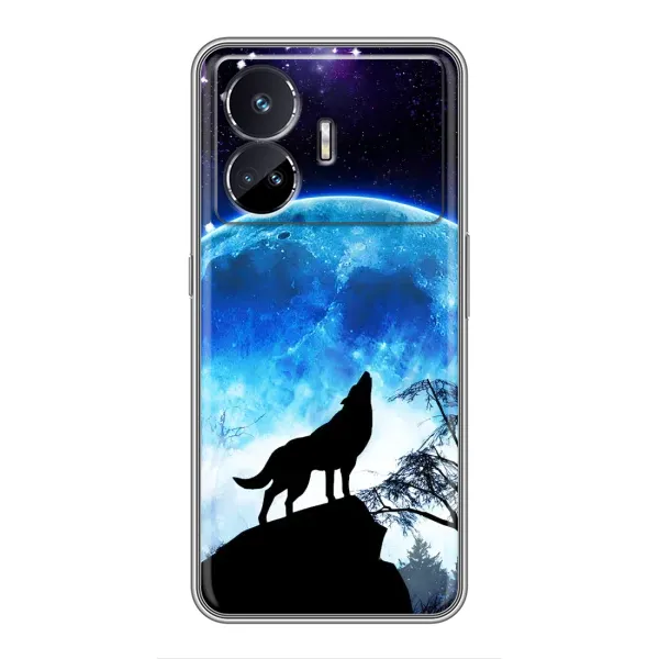 Чехол с рисунком «Воет на луну» для Realme GT Neo 5 Чехол с рисунком «Воет на луну» для Realme GT Neo 5