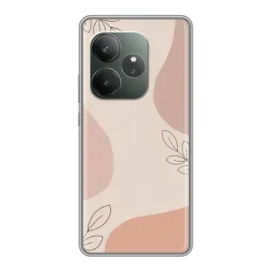 Чехол цветочный дизайн для Realme GT Neo 6 SE (Коричневый фон)