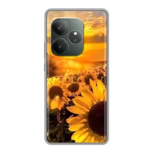 Чехол с Цветами для Realme GT Neo 6 SE (поле подсолнухов)