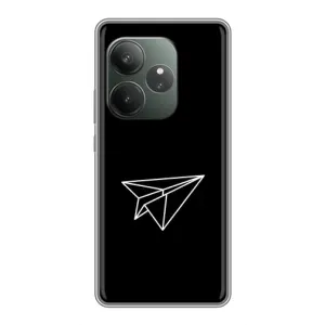 Чехол с картинками на черном фоне для Realme GT Neo 6 SE (Самолетик)