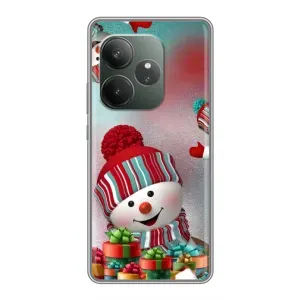 Чехлы на Новый Год Realme GT Neo 6 SE (Снеговик в шапке)