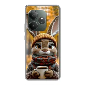 Печатный чехол «Зверята с кофе» для Realme GT Neo 6 SE (Зайчик с кофе)