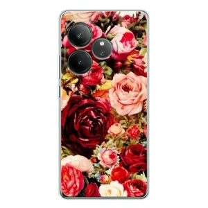 Силиконовый бампер с принтом (цветочки) на ДжиТи Нео 6 (Букет цветов)