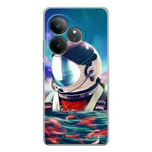 Силиконовый Чехол с принтом "Космонавты" на Realme GT Neo 6 (Космонавт в воде)