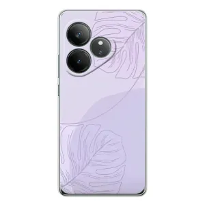 Чехол цветочный дизайн для Realme GT Neo 6 (Монстера фиолетовая)