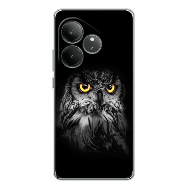 Чехол с рисунком «Сова на чёрном» для Realme GT Neo 6