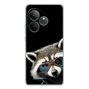 Силиконовый Чехол с Енотами на Realme GT Neo 6 (Стильный Енот)