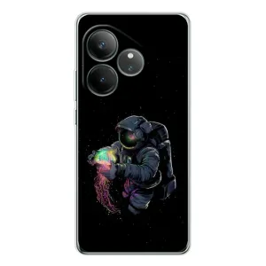 Силиконовый Чехол с принтом "Космонавты" на Realme GT Neo 6 (В руках земля)