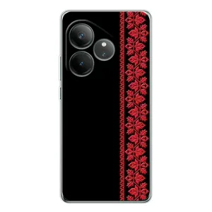 Силиконовый Чехол на Realme GT Neo 6 с картинкой Вышиванки (Вышиванка на черном)