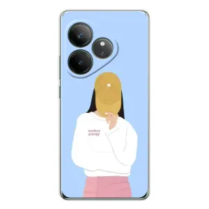 Силиконовый Чехол на Realme GT Neo 6 с картинкой Стильных Девушек (Желтая кепка)