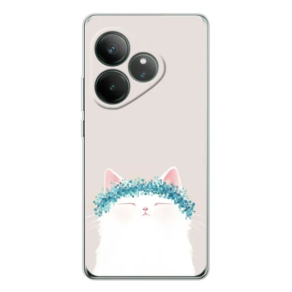 Чехол с рисунком «Белый котик» для Realme GT Neo 7 Чехол с рисунком «Белый котик» для Realme GT Neo 7