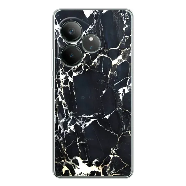 Чехол с рисунком «Чёрный мрамор» для Realme GT Neo 7