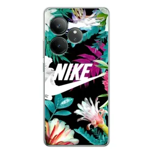 Силіконовый Чохол на Realme GT Neo 7 з картинкою НАЙК (Квітковий Nike)