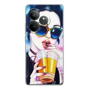 Чехол с картинкой Модные Девчонки Realme GT Neo 7 (Девушка с коктейлем)