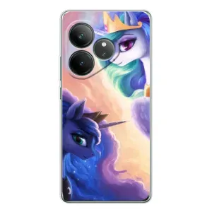 Чехол Unicorn на Realme GT Neo 7 (Единорожки на тучках)