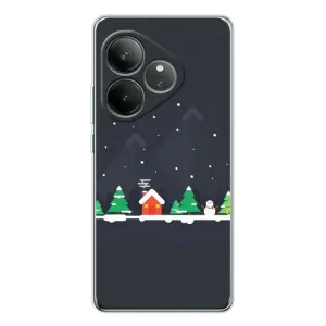 Силиконовый бампер на рождество для Realme GT Neo 7 (Город зимний)
