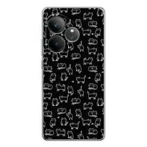 Чехол на тематику: Коты для Realme GT Neo 7 (Котики на черном)
