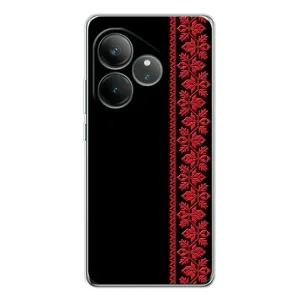 Силиконовый Чехол на Realme GT Neo 7 (Красная Вышиванка)