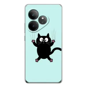 Силиконовый чехол с котиком для Realme GT Neo 7 (Падающий кот)