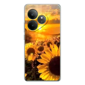 Чехол с Цветами для Realme GT Neo 7 (поле подсолнухов)