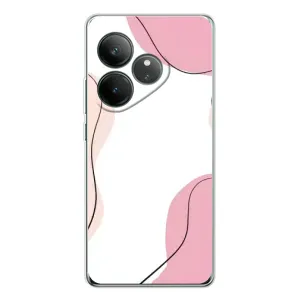 Чехол цветочный дизайн для Realme GT Neo 7 (Розовый фон)