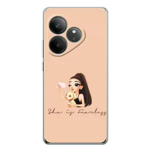 Силиконовый Чехол на Realme GT Neo 7 с картинкой Стильных Девушек (С собакой)