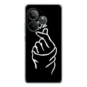 Чехлы (Знак сердечка) на Realme GT Neo 7 (Сердце на черном)