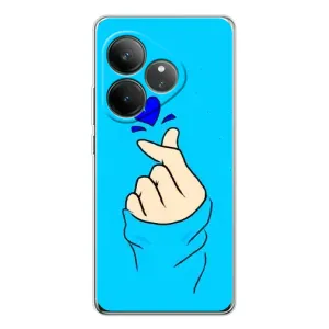 Чехлы (Знак сердечка) на Realme GT Neo 7 (Сердце на синем)