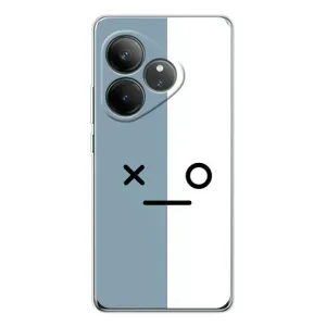 Силиконовые Чехлы (смешные стикеры) для Realme GT Neo 7 (Серо-белый)