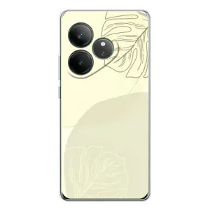 Чехол цветочный дизайн для Realme GT Neo 7 (Зелёный фон)