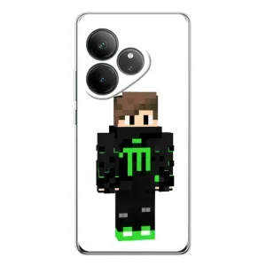 Чехлы для Realme GT Neo 7 (Персонажи Майн Крафт) (Зеленый мальчик)