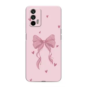 Чехол банты для Realme GT (Бант на розовом)