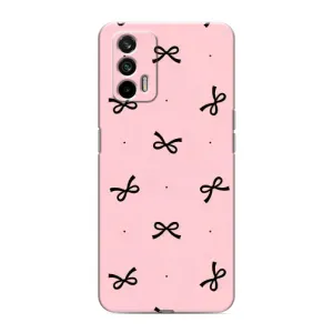 Чехол банты для Realme GT (Черные бантики)