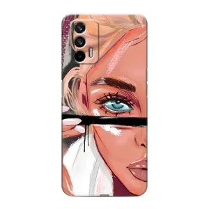 Силиконовый Чехол на Realme GT с картинкой Стильных Девушек (Девушка и ресницы)