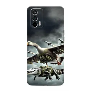 Чехол с мемами тралалело тралала для Realme GT (Гусини и крокодило)