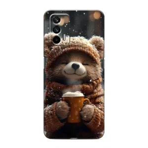 Печатный чехол «Зверята с кофе» для Realme GT (Медвежонок с кофе)