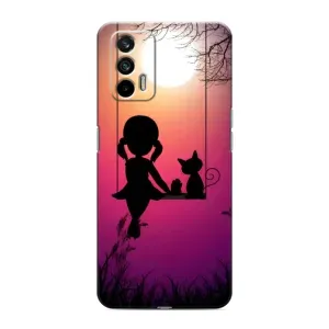 Девчачий Чехол для Realme GT (На качели)