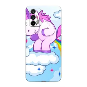 Чехол Unicorn на Realme GT (Радуга единорожка)