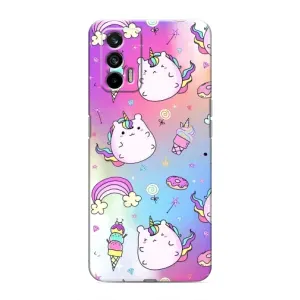 Чехол Unicorn на Realme GT (Радуга и Единорог)