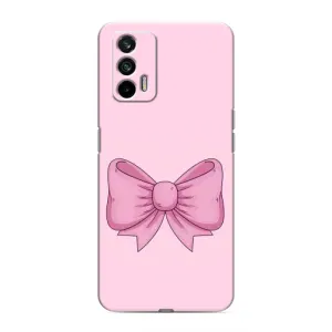 Чехол банты для Realme GT (Розовый бантик)