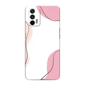 Чохол квітковий дизайн для Realme GT (Рожевий фон)