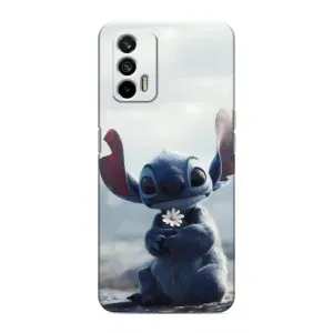 Чехол с рисунком Стич для Realme GT (Стич с цветочком)