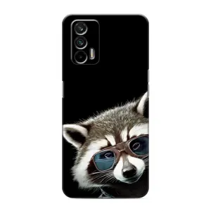 Силиконовый Чехол с Енотами на Realme GT (Стильный Енот)