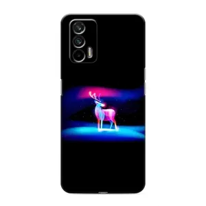 Силиконовый бампер с картинкой животных для Realme GT (Яркий олень)
