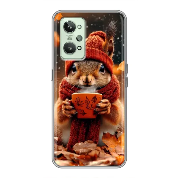 Чехол с рисунком «Белка с кофе» для Realme GT2 Чехол с рисунком «Белка с кофе» для Realme GT2
