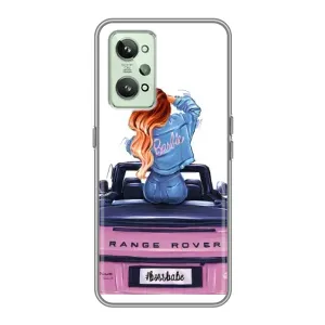 Силиконовый Чехол на Realme GT2 с картинкой Стильных Девушек (Девушка на машине)